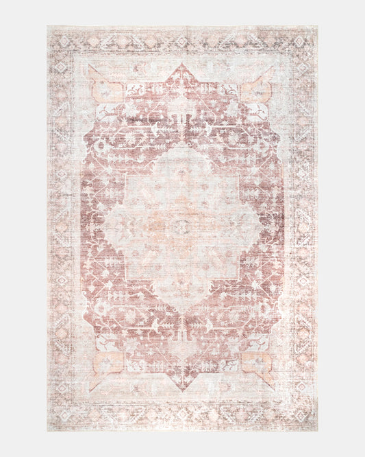 Lila Faded Patterned Washable Rug