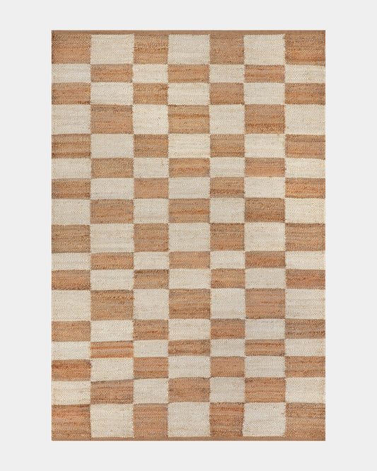 Sand Checkerboard Jute Rug