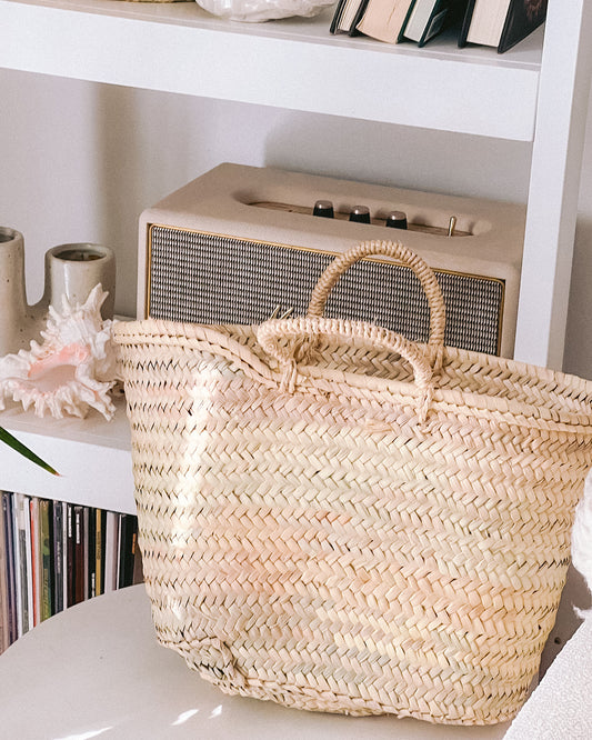 Straw French Market Basket