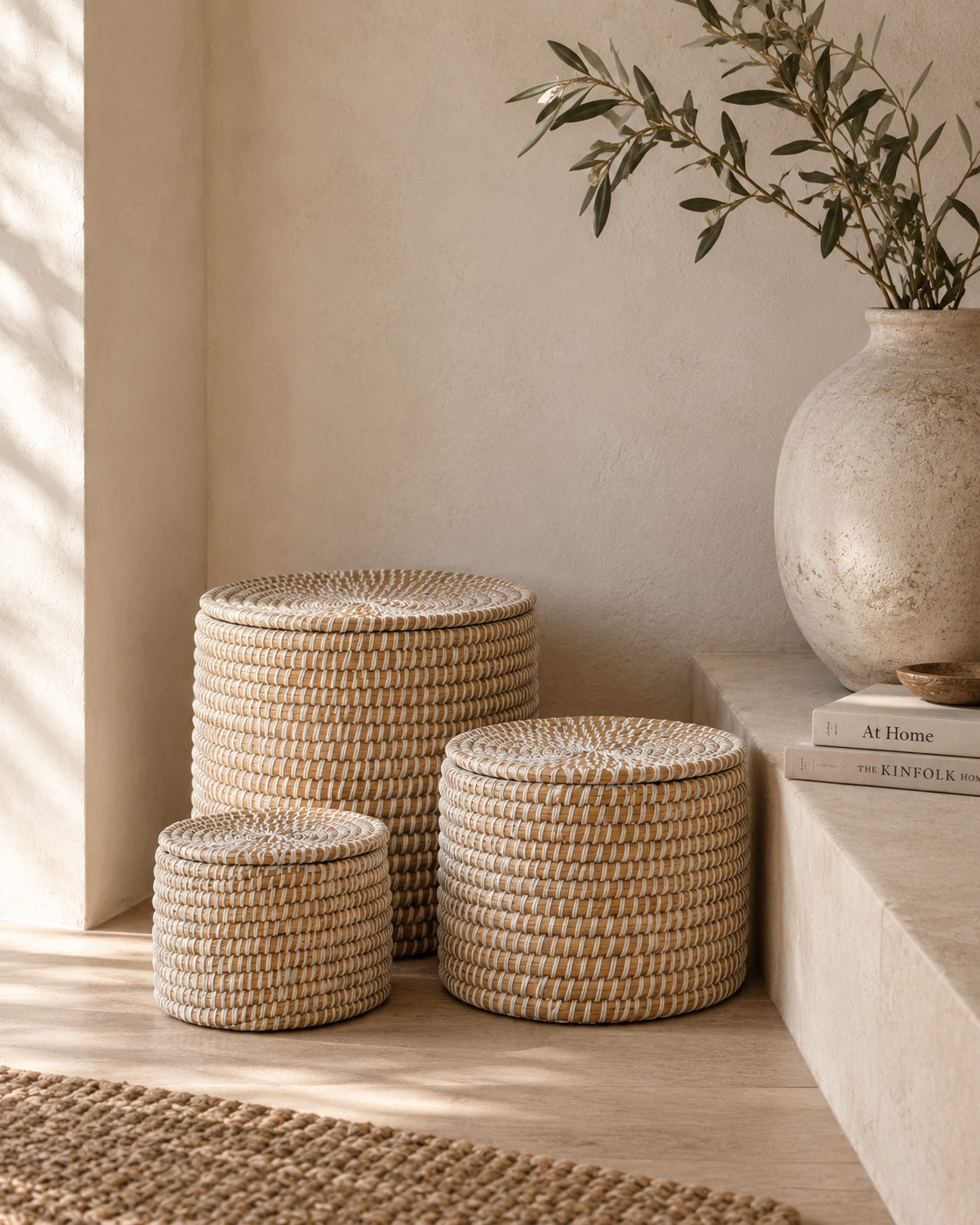 White Woven Storage Basket