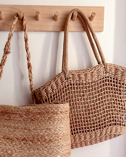 Woven Rattan Tote Bag