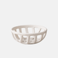 Cream Stoneware Basket Bowl