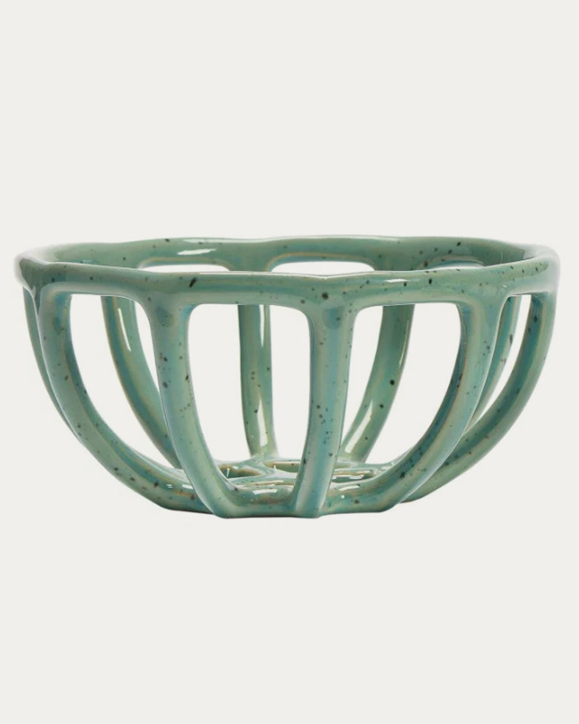 Sage Stoneware Basket Bowl