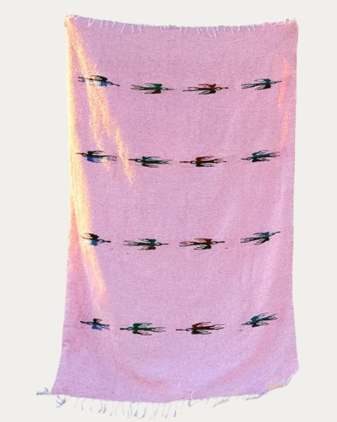 Pink Thunderbird Mexican Blanket