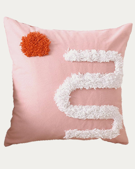 Abstract Tufted Pink Throw Pillow