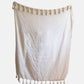 Cream Pom Pom Throw Blanket