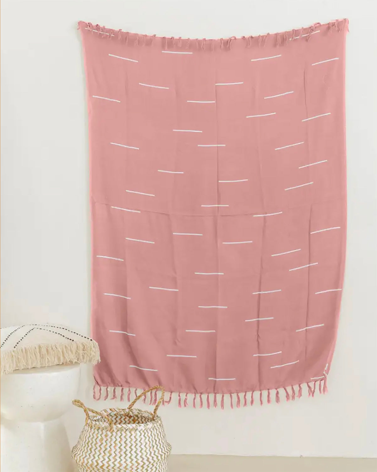 Dusty Rose Lines Tapestry