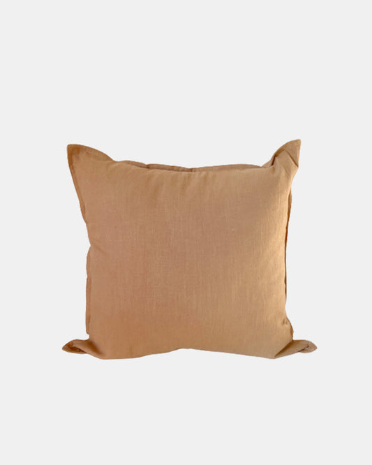 Beige Linen Throw Pillow