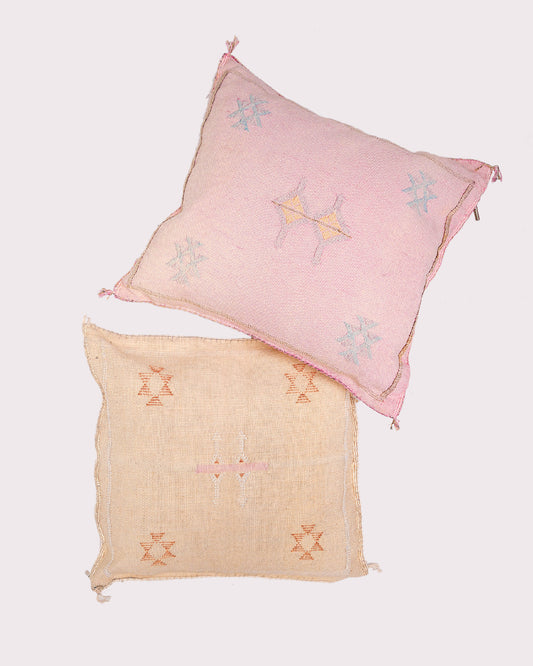 Aria Faded Pink Cactus Silk Pillow