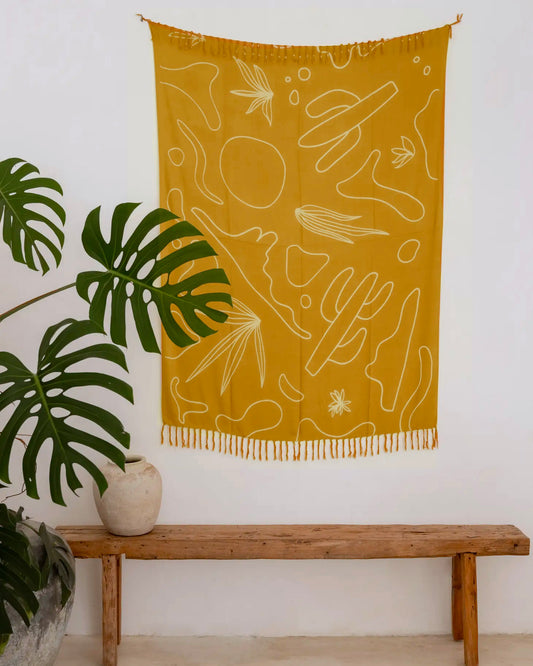 Desert Gold Yellow Tapestry