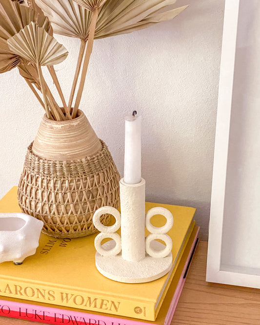 White Taper Candle Holder
