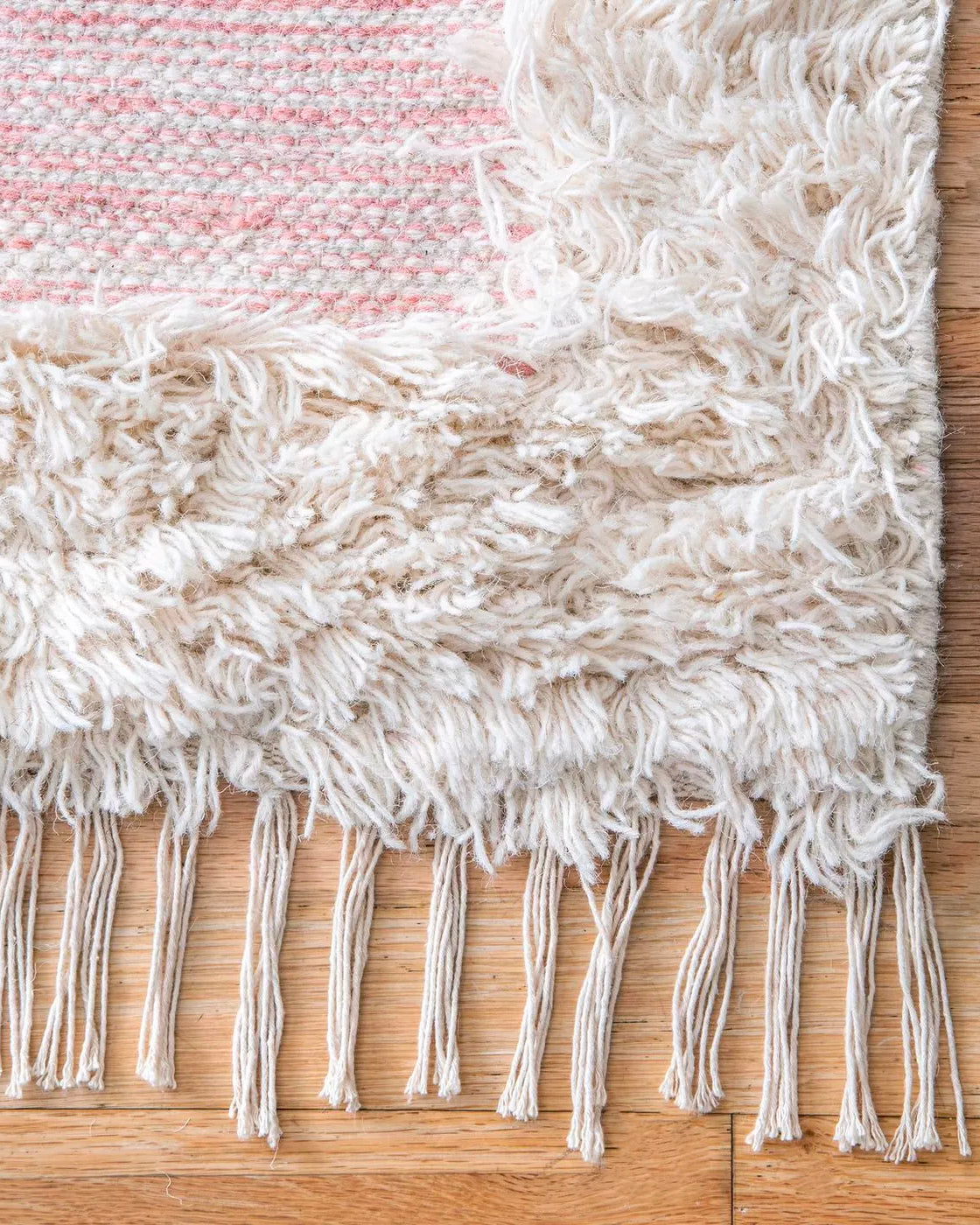 Pink Fringe Rug Kyoto Pink Fringe Rug | Hesby Boho Home Decor