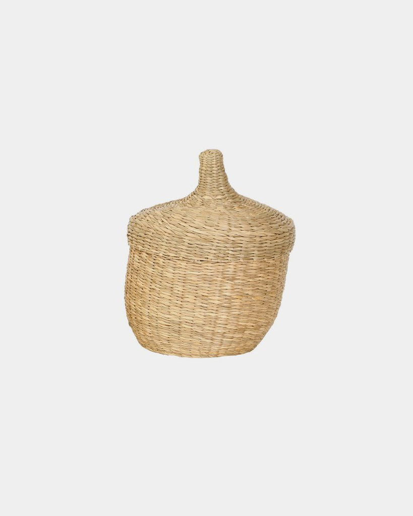 Medium Paseo Seagrass Lidded Basket