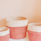 Red Dipped Sisal Storage Basket