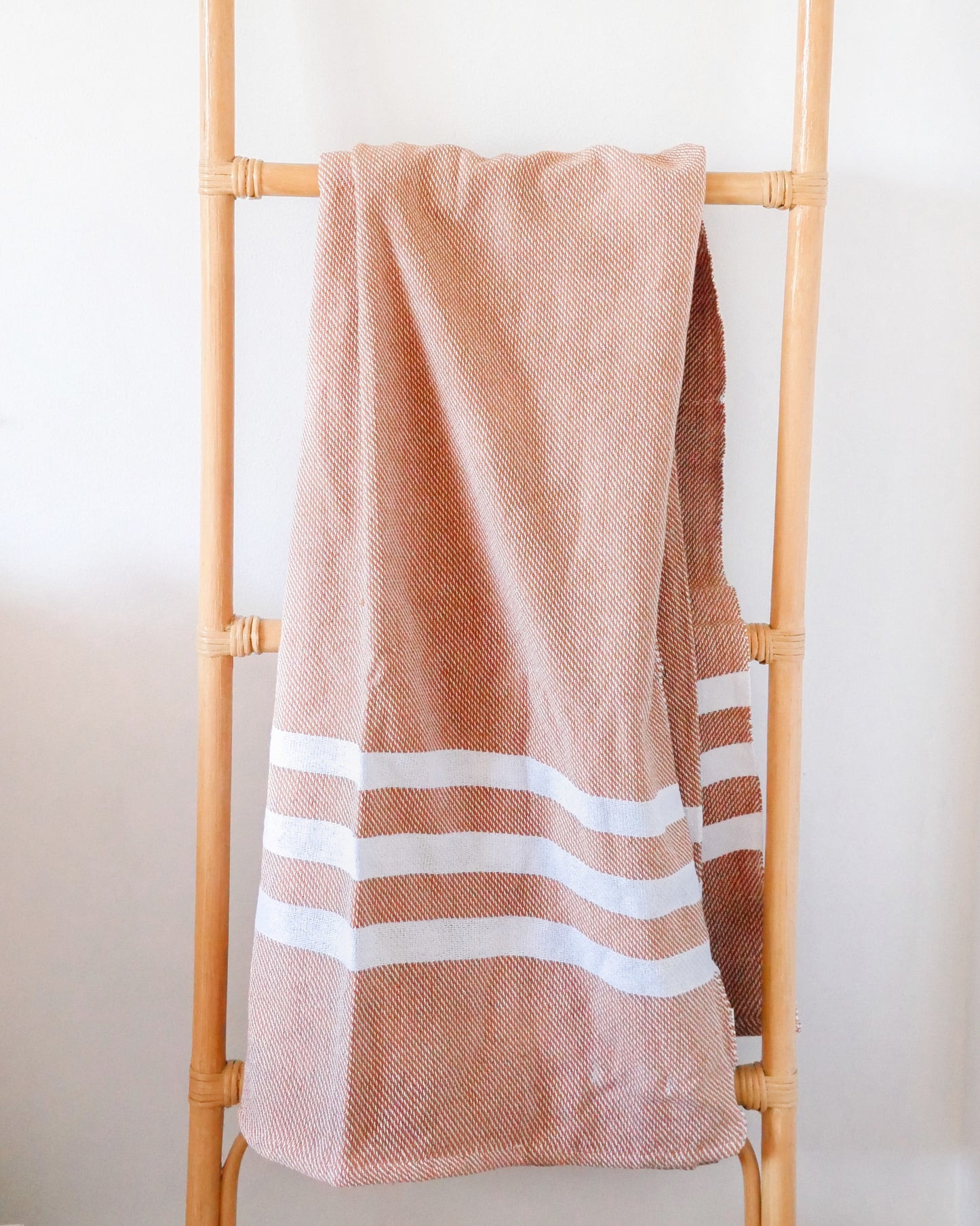 Rust Striped Throw Blanket