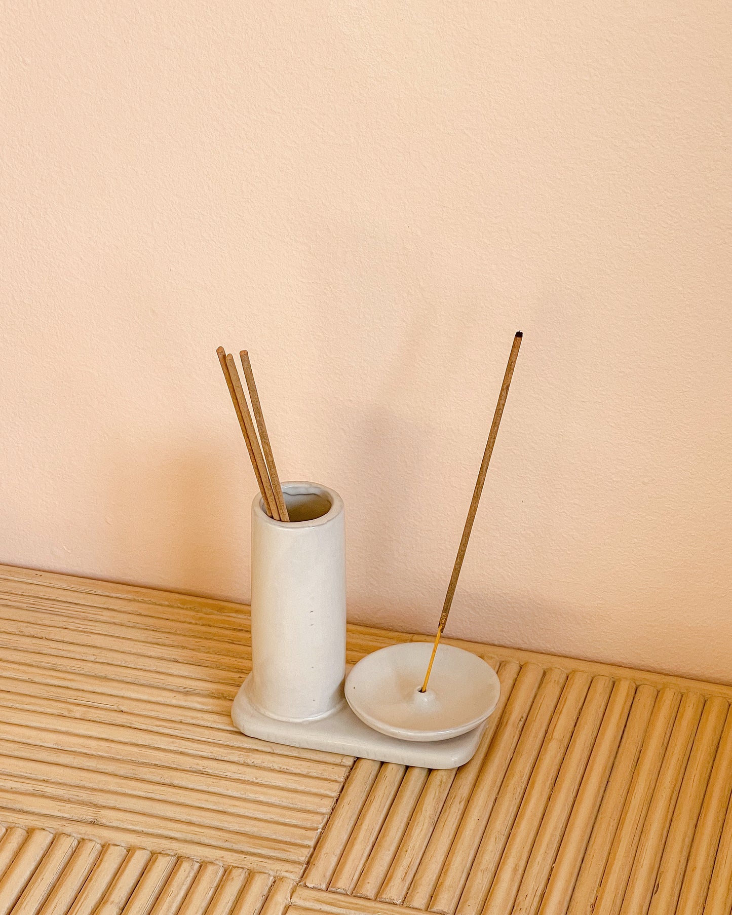 Stoneware Incense Dish + Holder