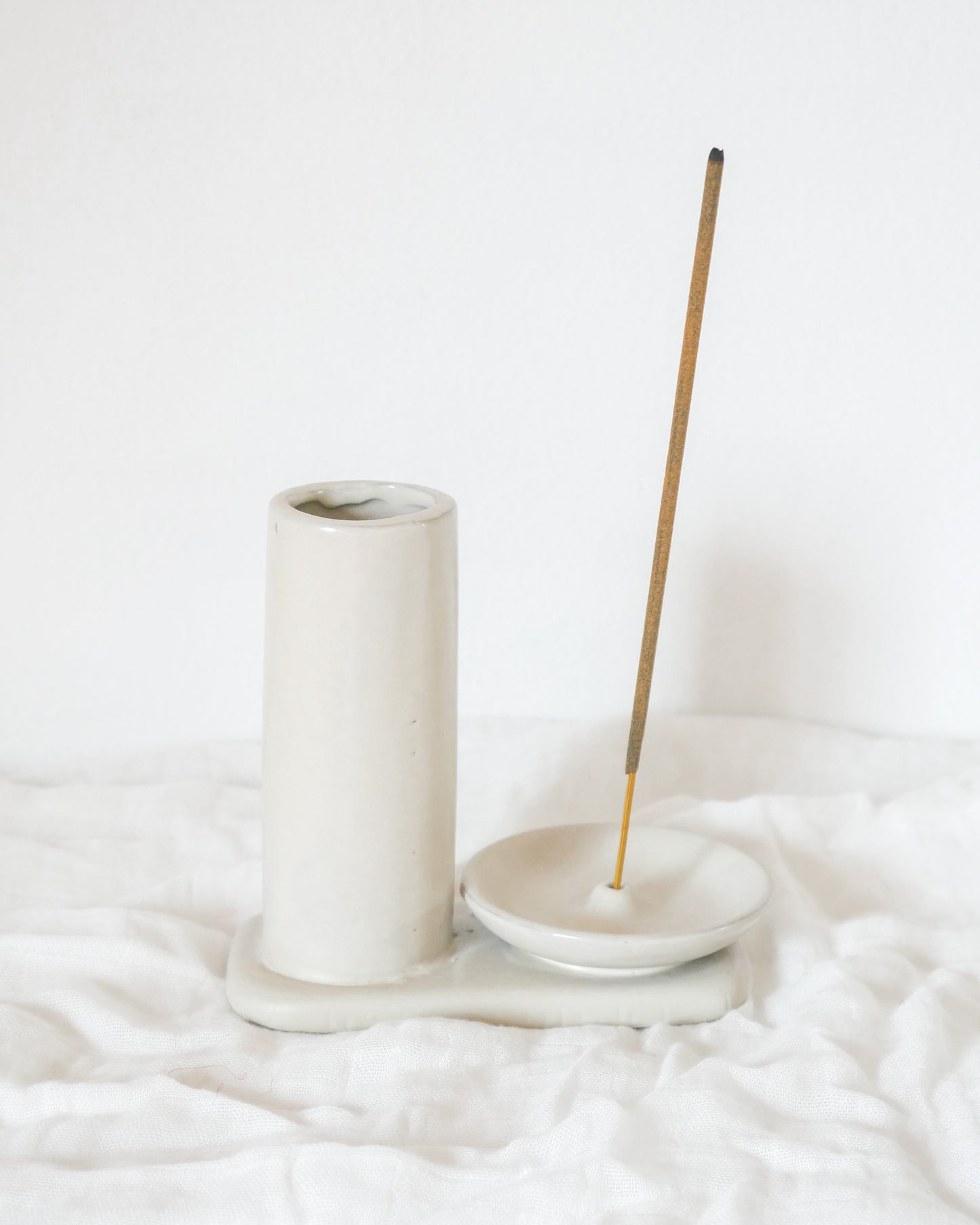 Stoneware Incense Dish + Holder