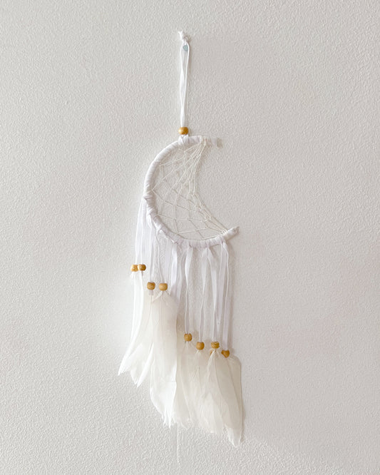 White Crescent Moon Dreamcatcher