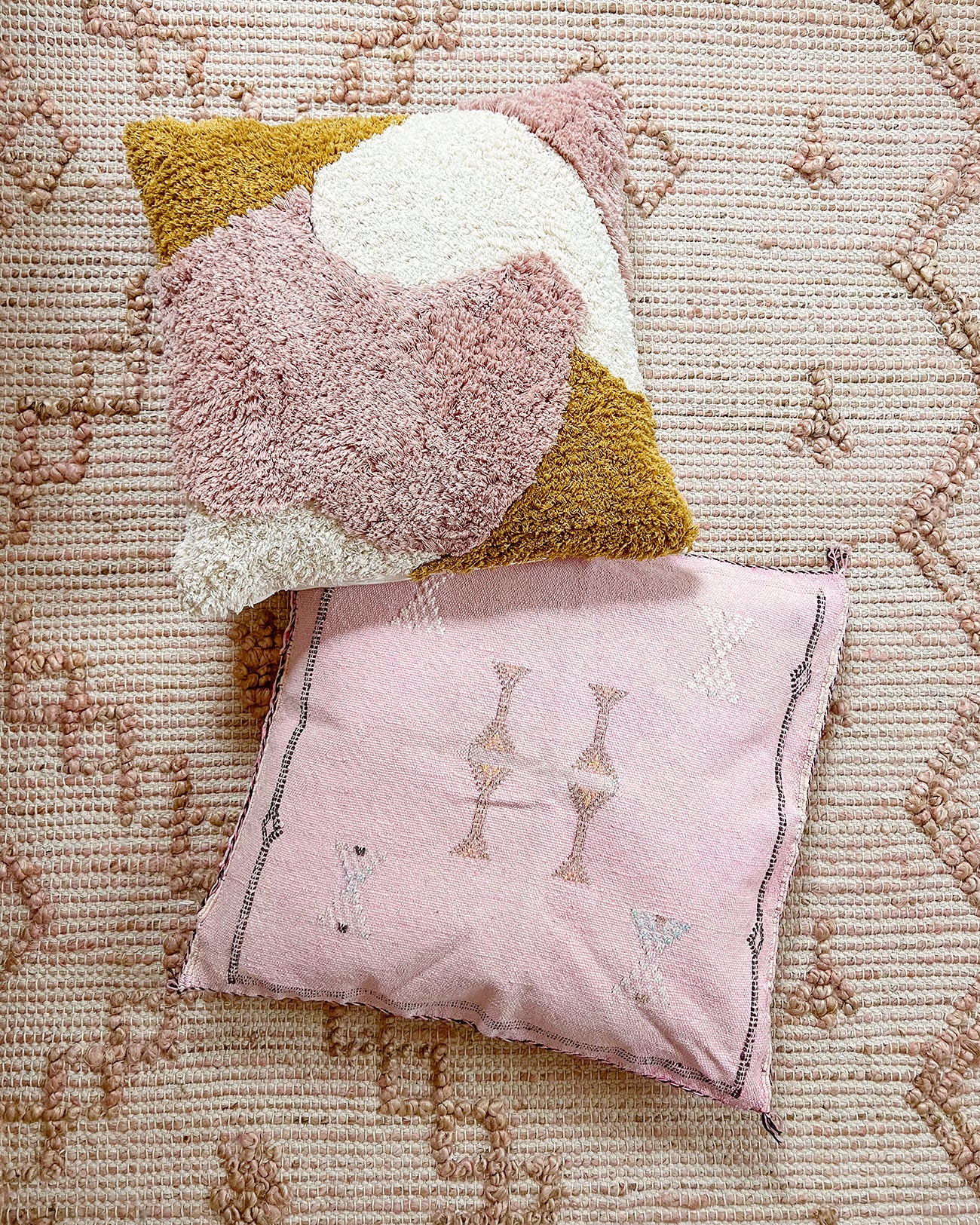 Palm Pink Cactus Silk Pillow