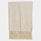 Cream Fringe Throw Blanket