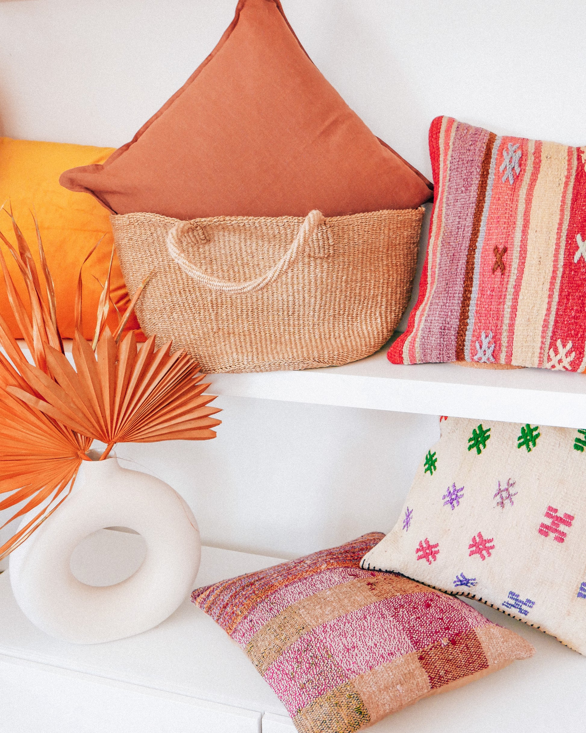 Terracotta Linen Throw Pillow - Hesby