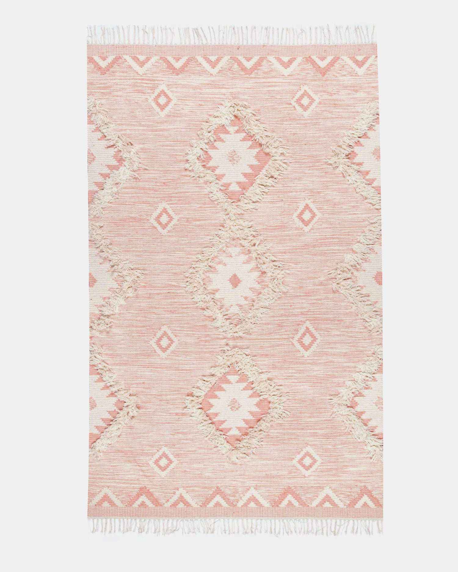 Pink Peony Fringe Rug | Hesby Boho Home Decor