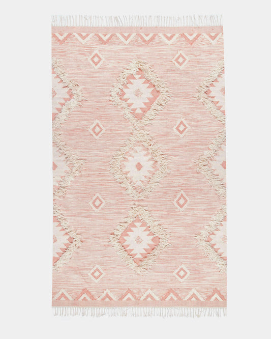 Pink Peony Fringe Rug - Hesby