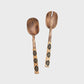 Mango Wood Rattan Salad Servers